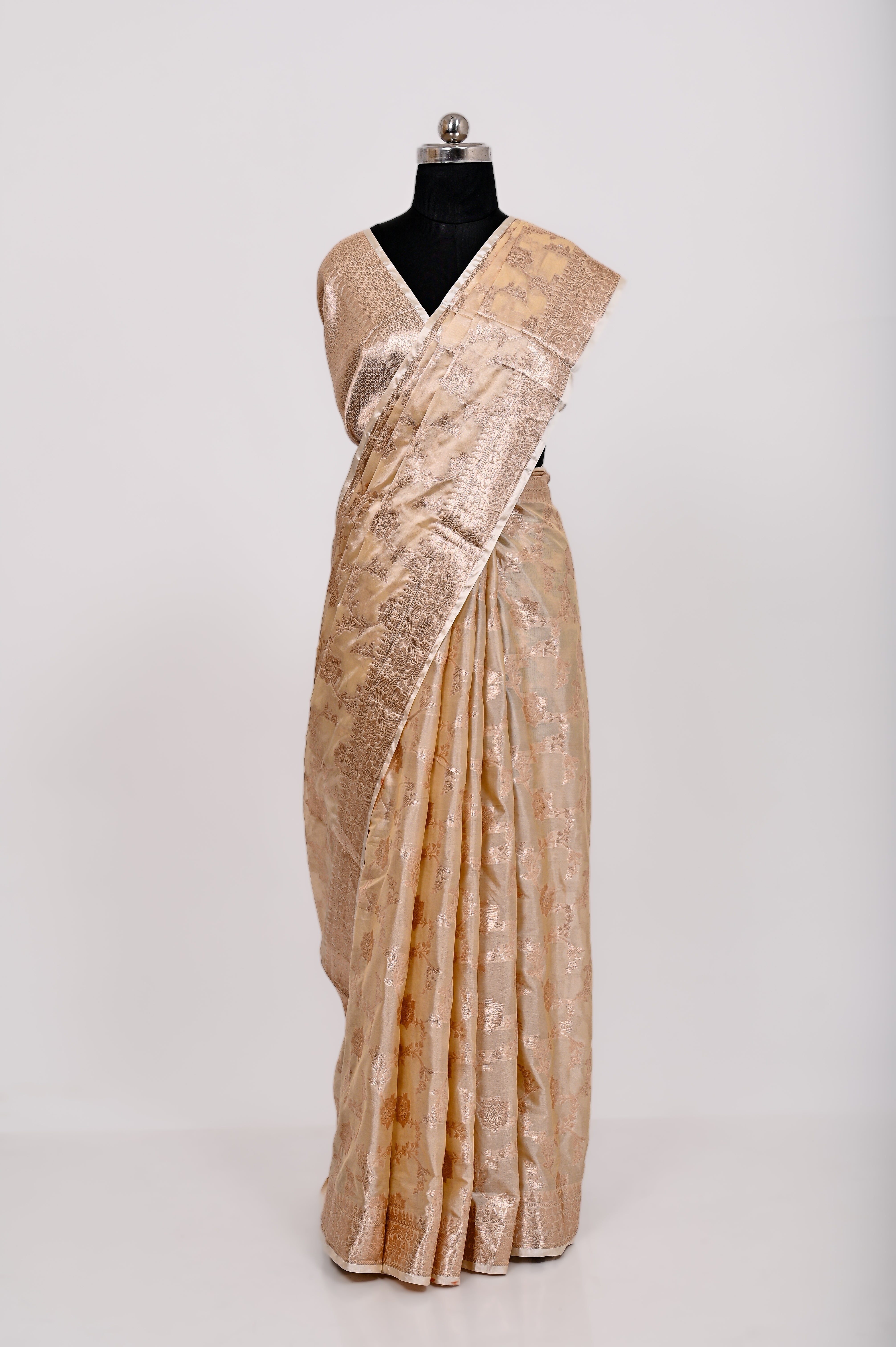 Fancy Paper Soft Silk Handwoven Saree Tasar