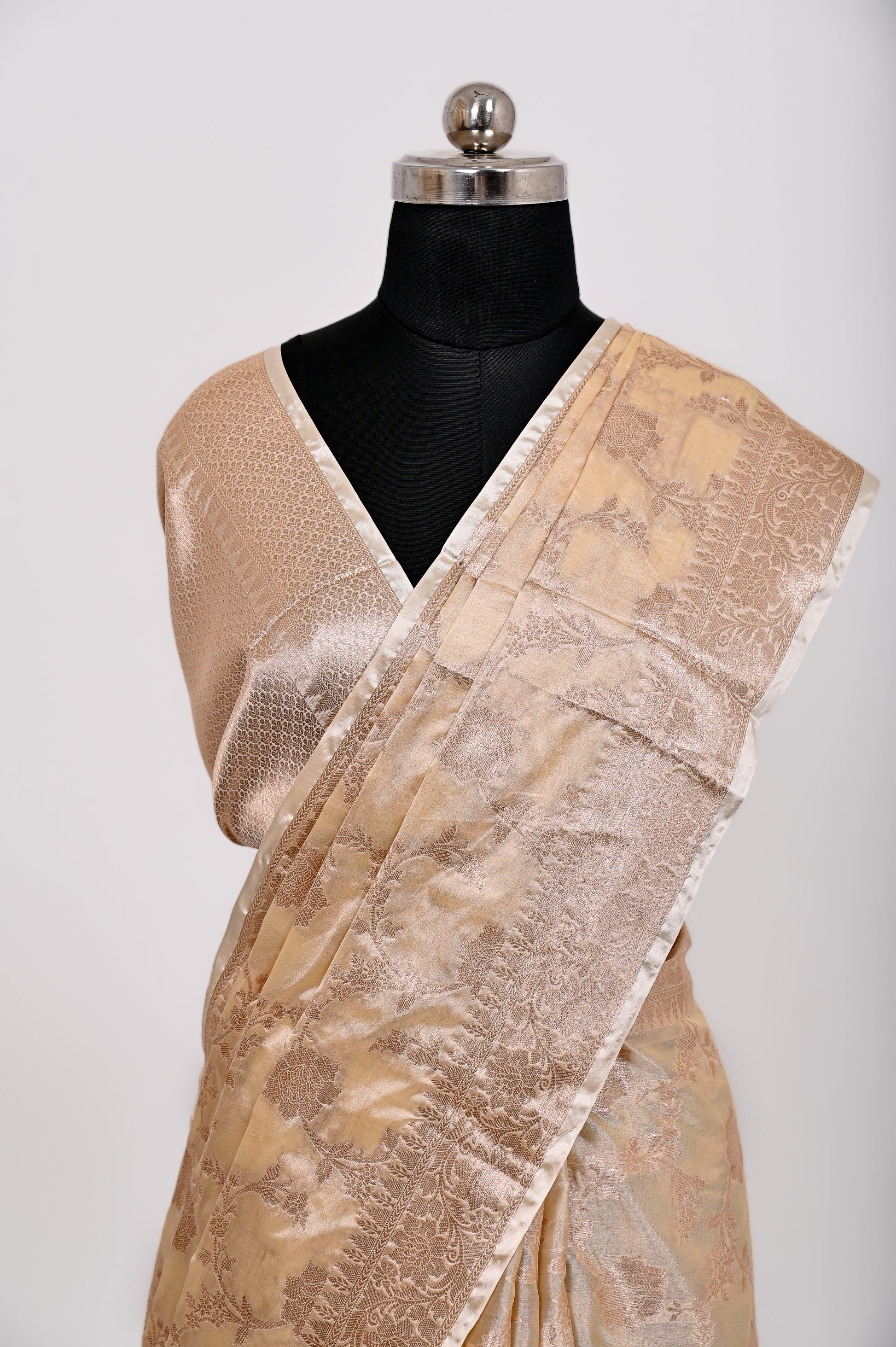 Fancy Paper Soft Silk Handwoven Saree Tasar