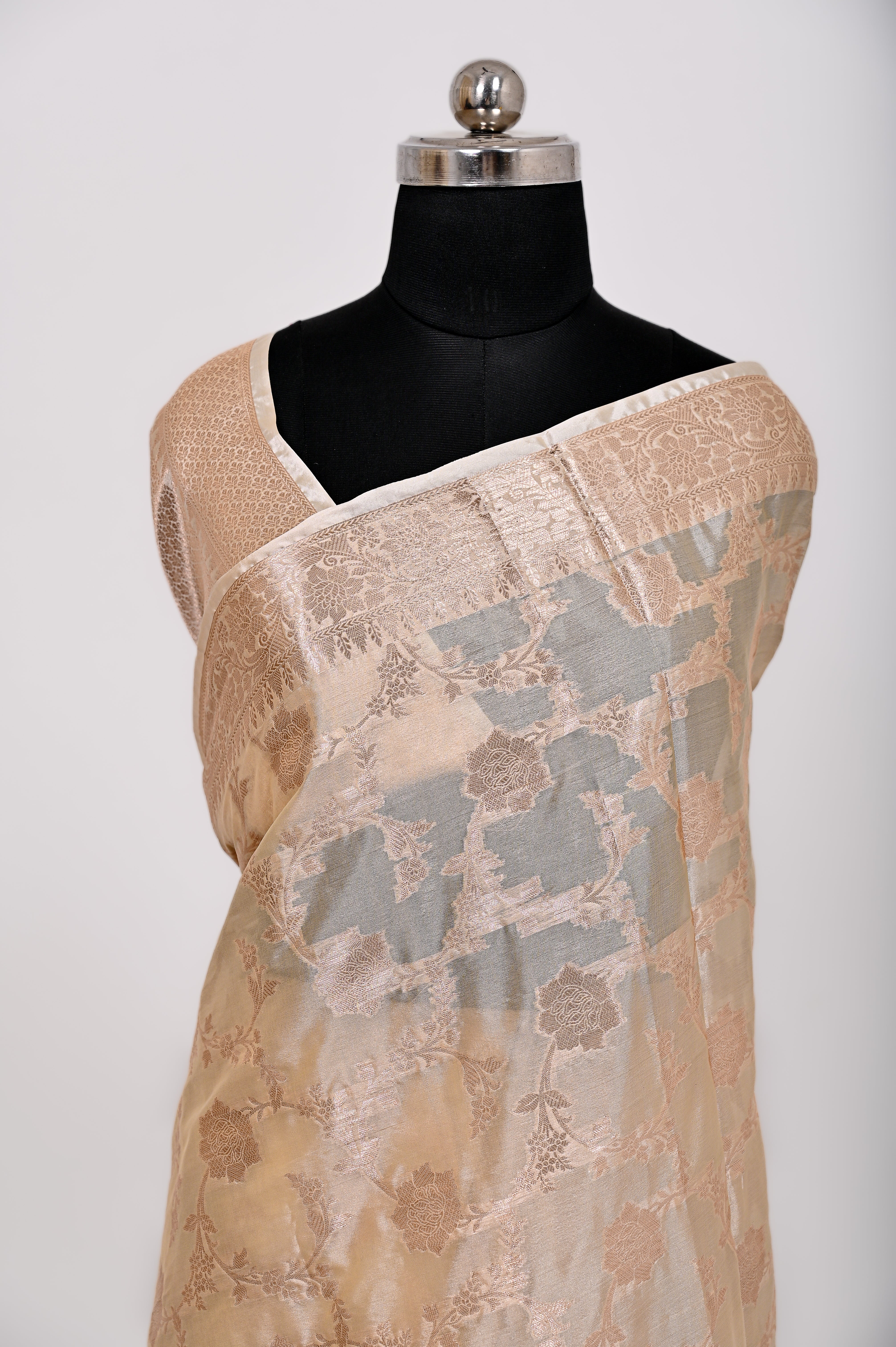 Fancy Paper Soft Silk Handwoven Saree Tasar