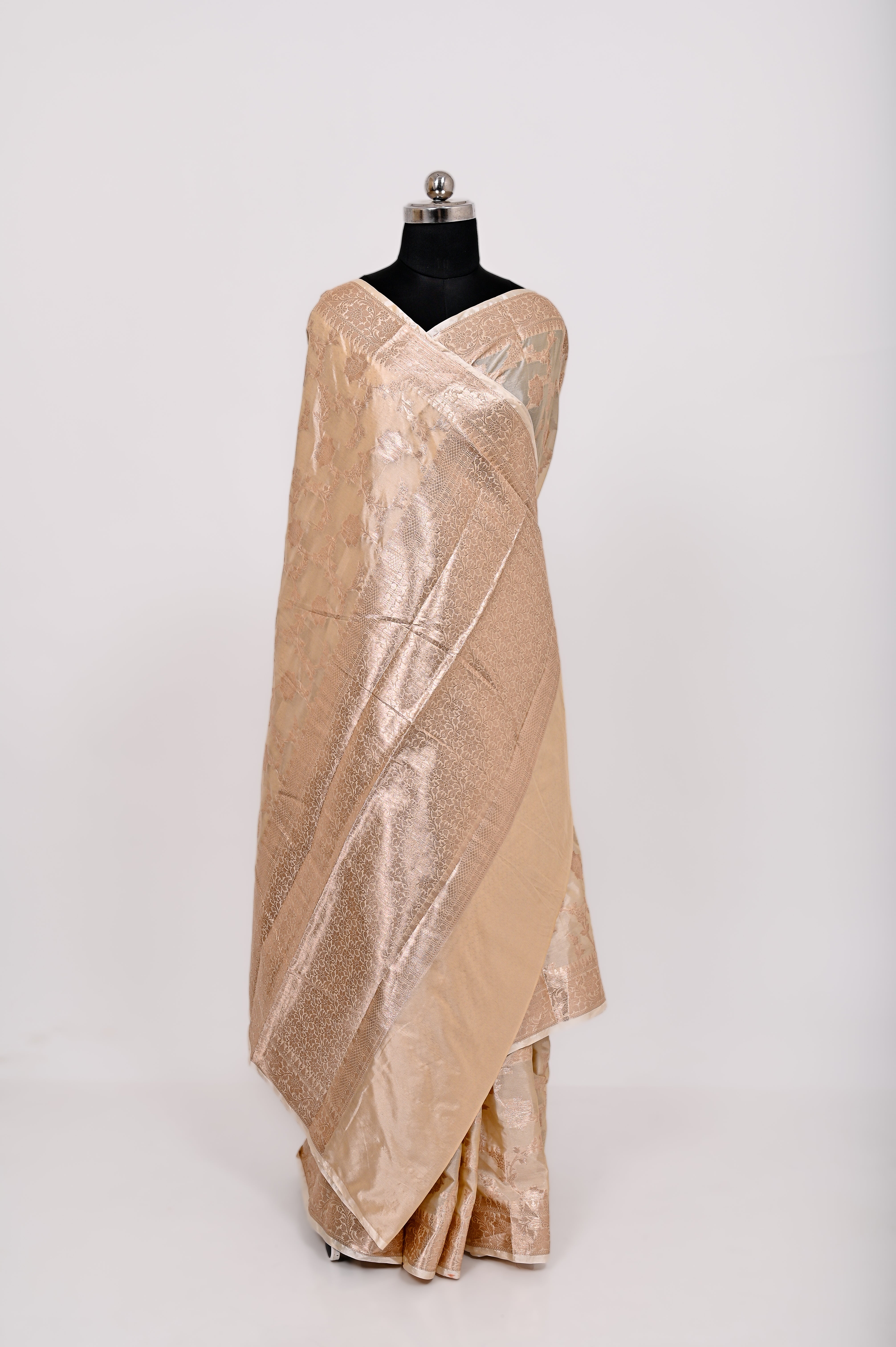 Fancy Paper Soft Silk Handwoven Saree Tasar