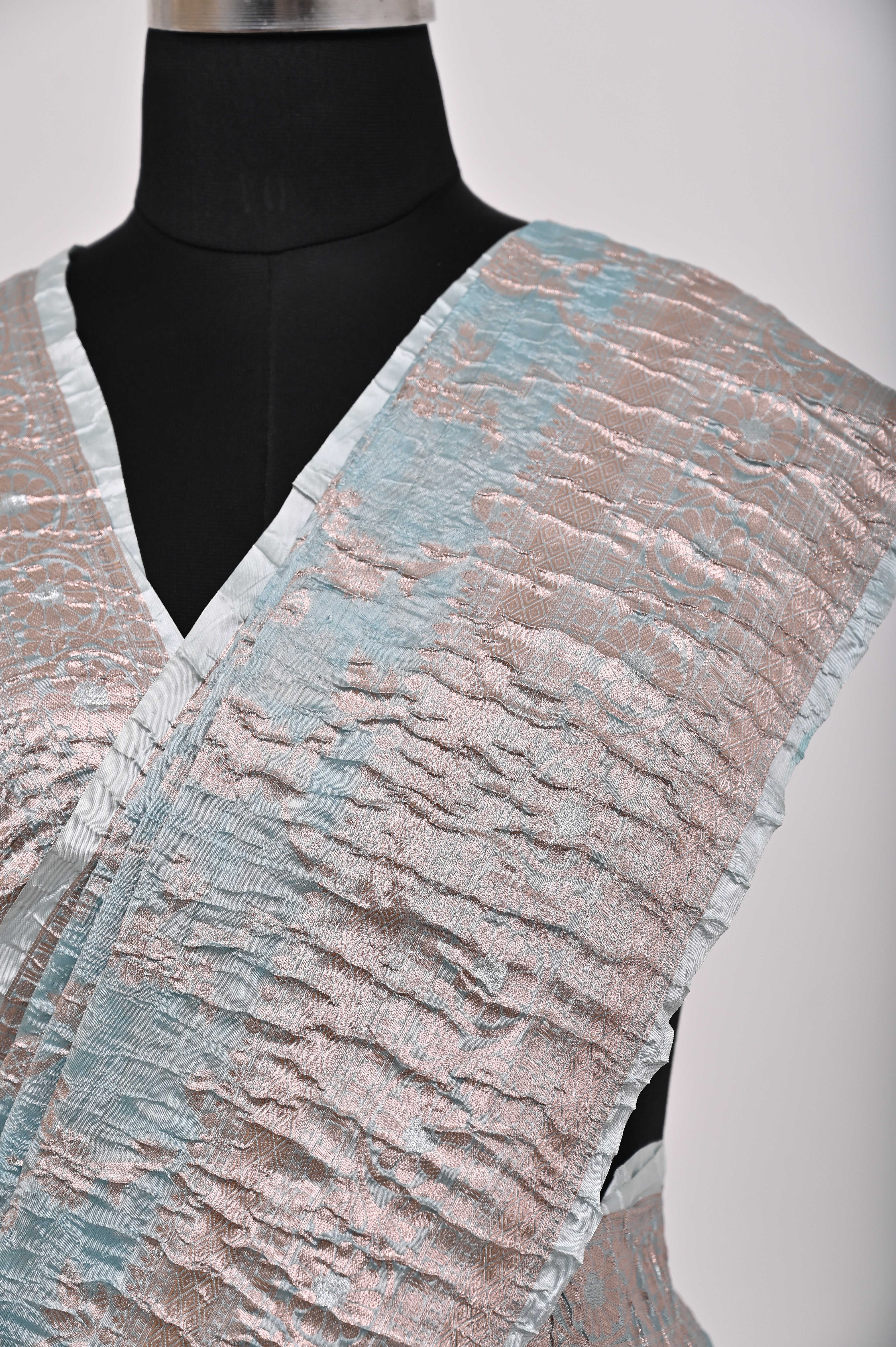 Fancy Paper Soft Silk Handwoven Crush Saree C - Green