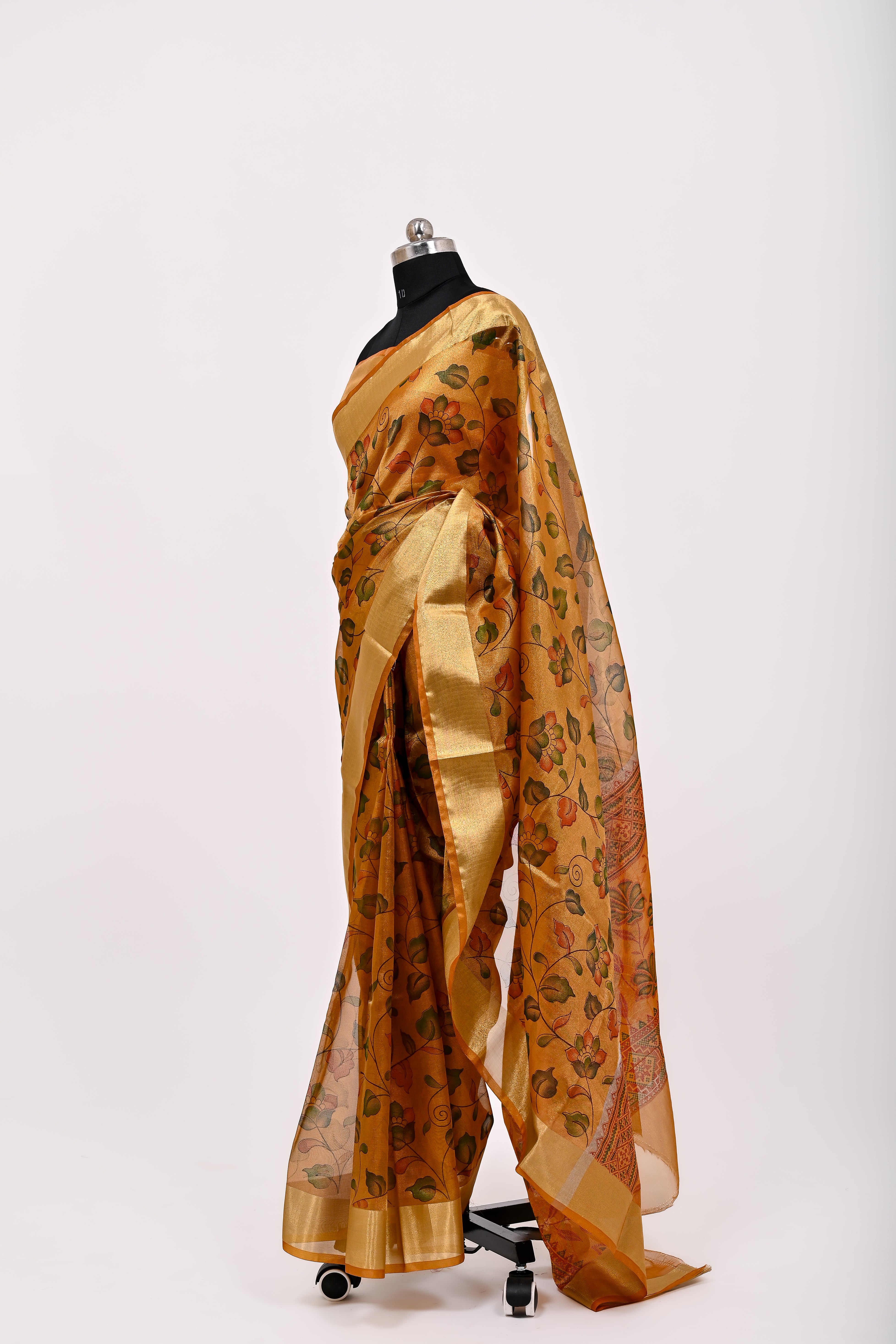 Banarsi Tissue Silk Printed Saree Mustrad