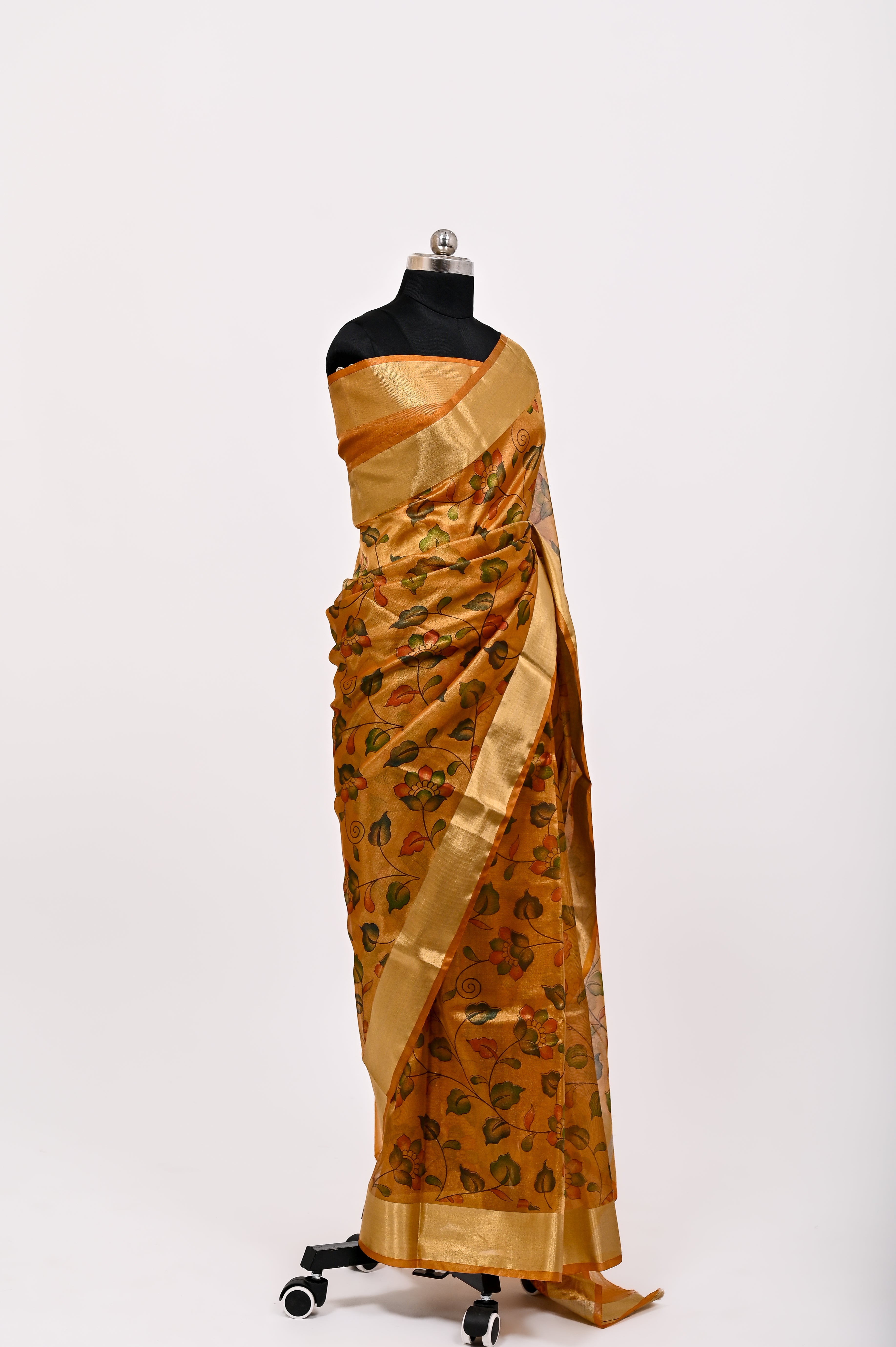 Banarsi Tissue Silk Printed Saree Mustrad