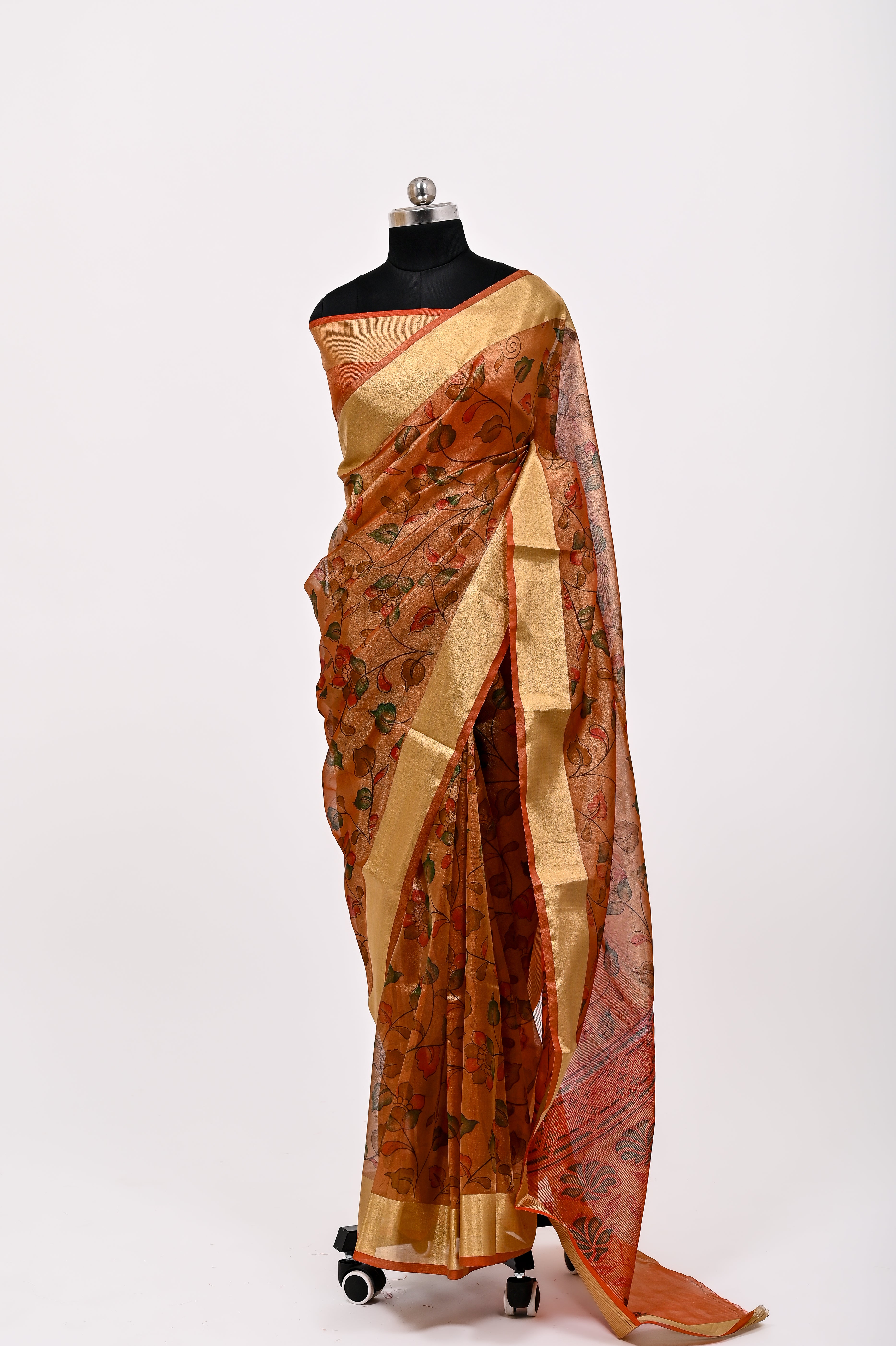 Banarsi Tissue Silk Printed Saree Mustrad