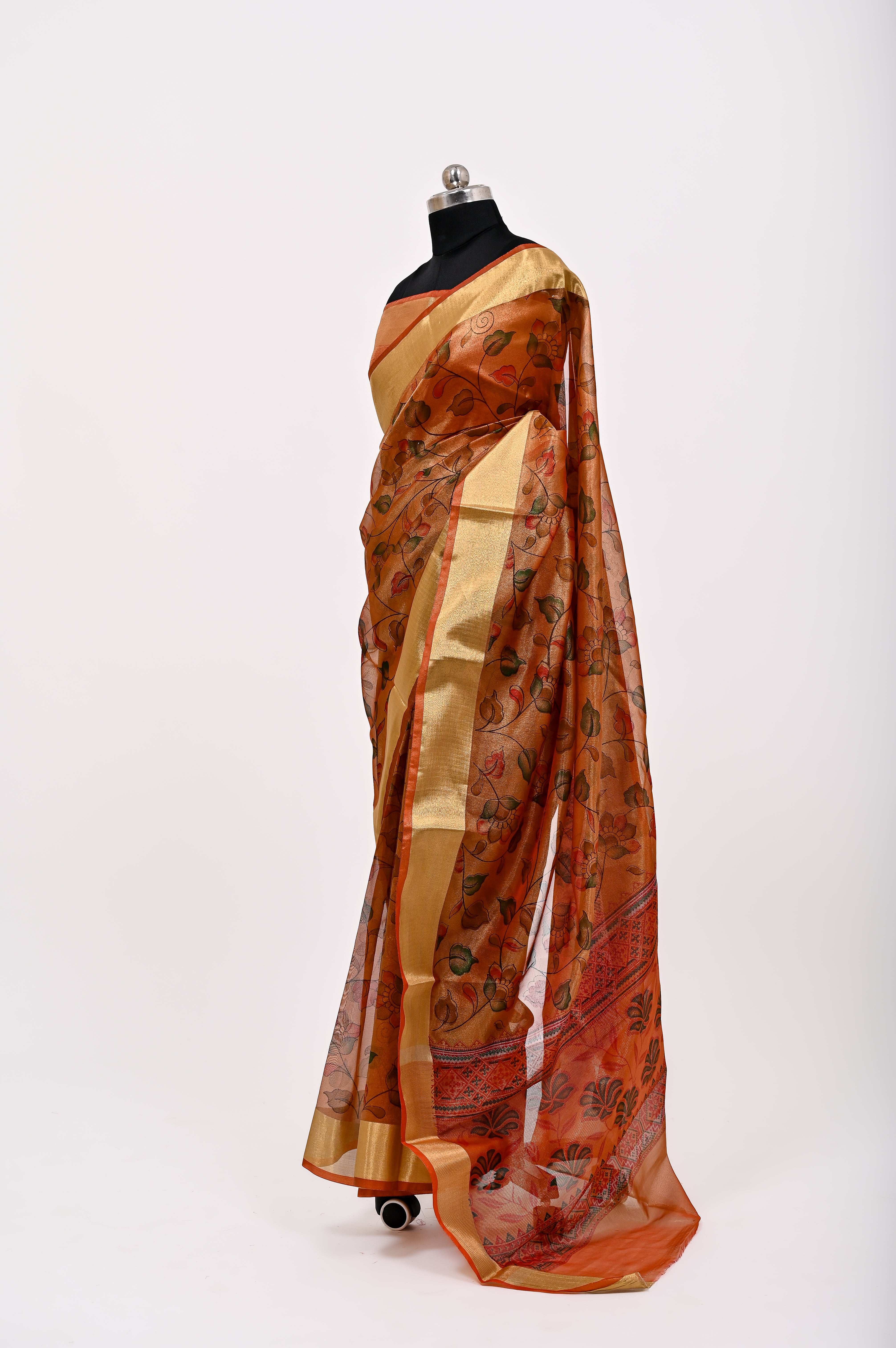 Banarsi Tissue Silk Printed Saree Mustrad