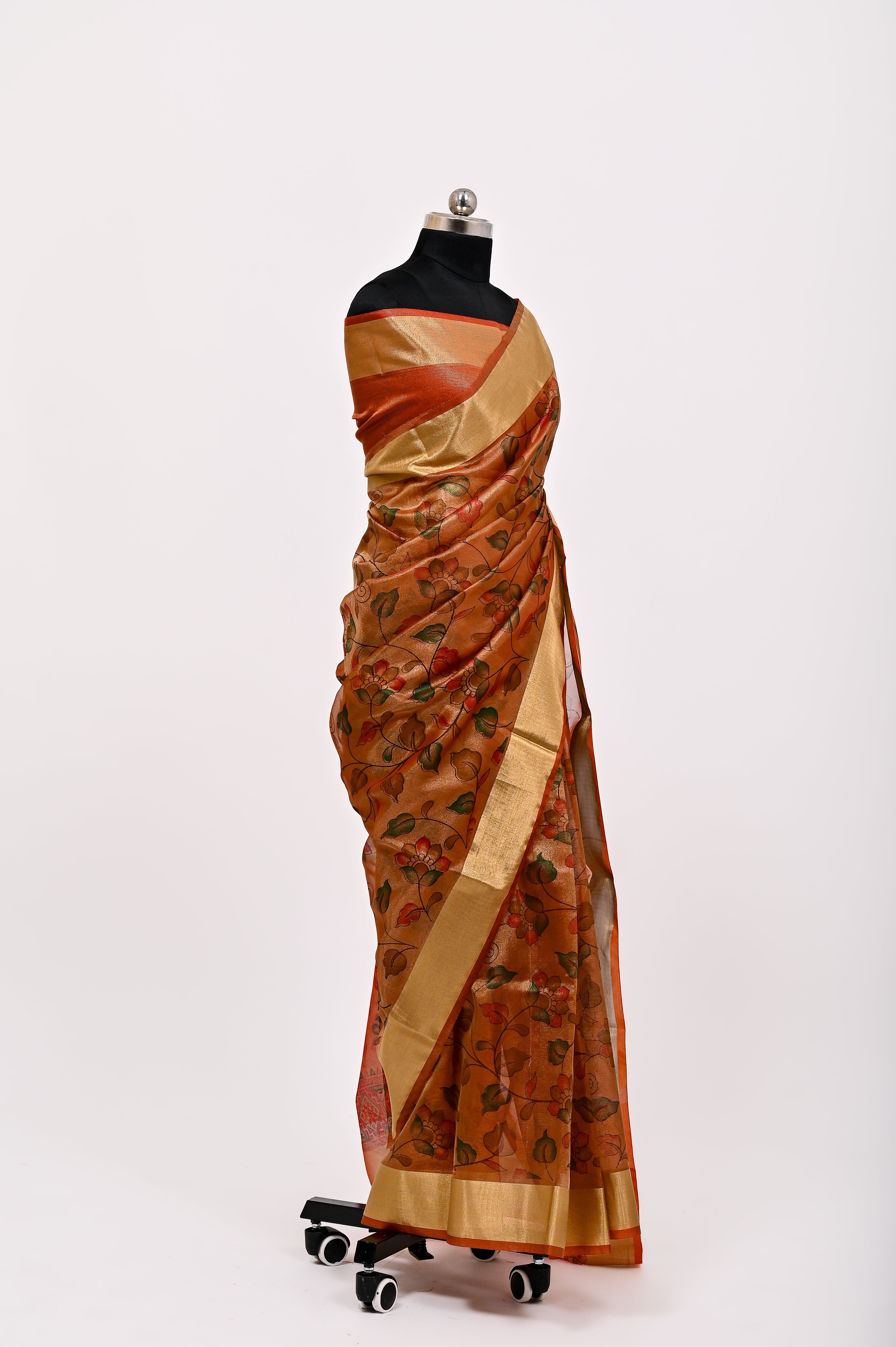 Banarsi Tissue Silk Printed Saree Mustrad