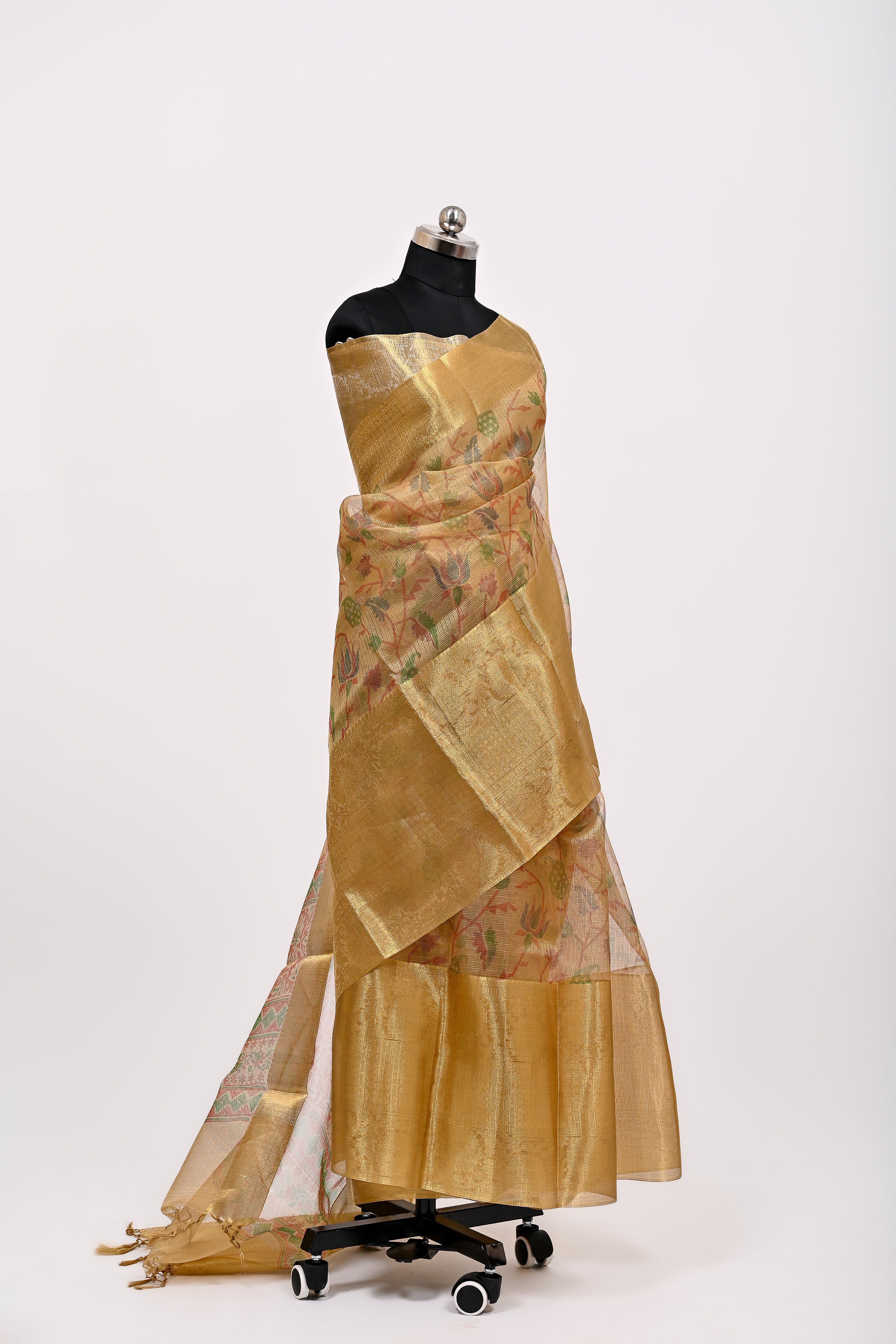 Banarsi Kota Chex Tissue Silk Printed Saree Cheeku