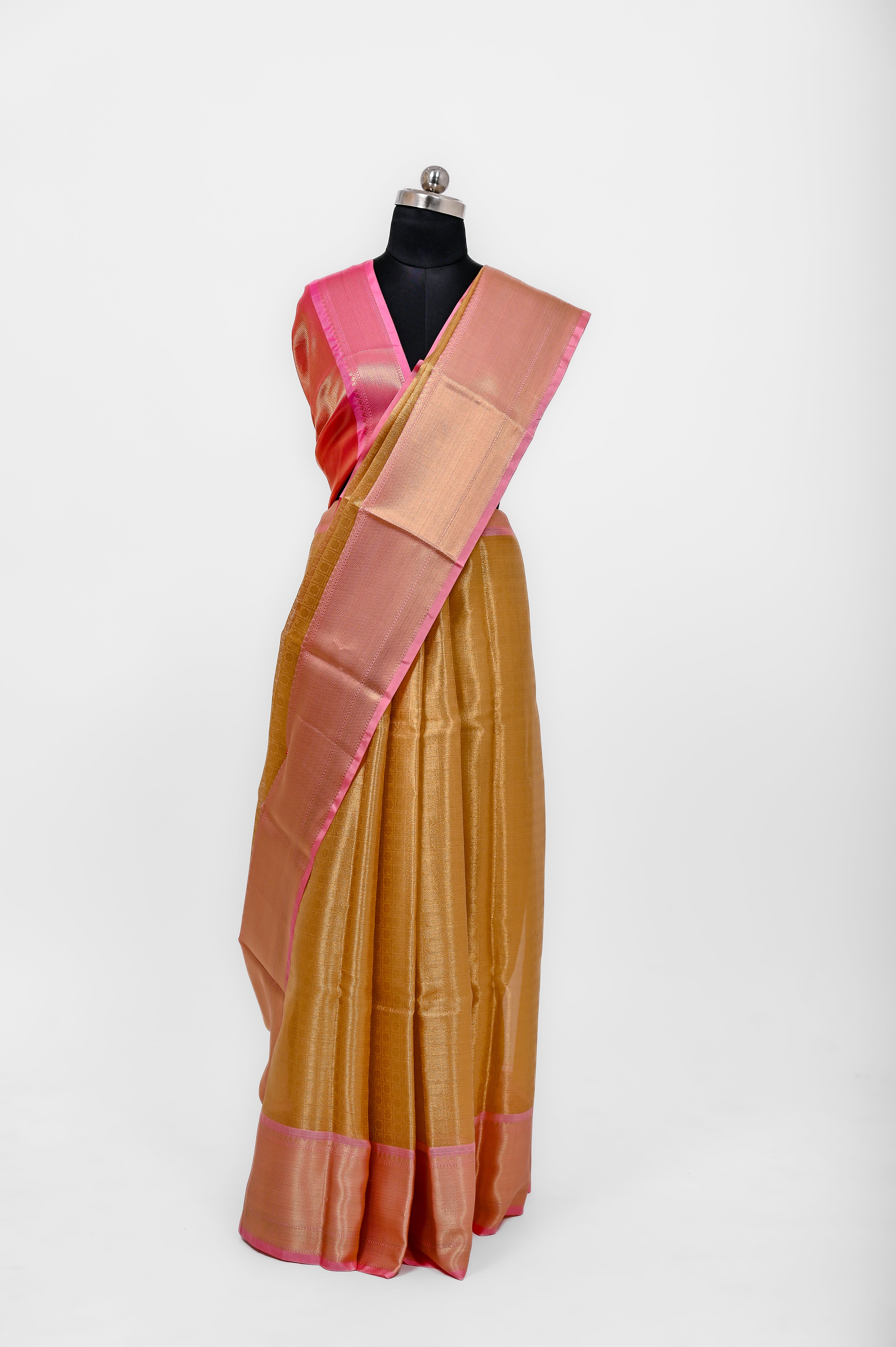 Banarsi Tissue Silk Kanjivaram Style Zari Weaving Saree