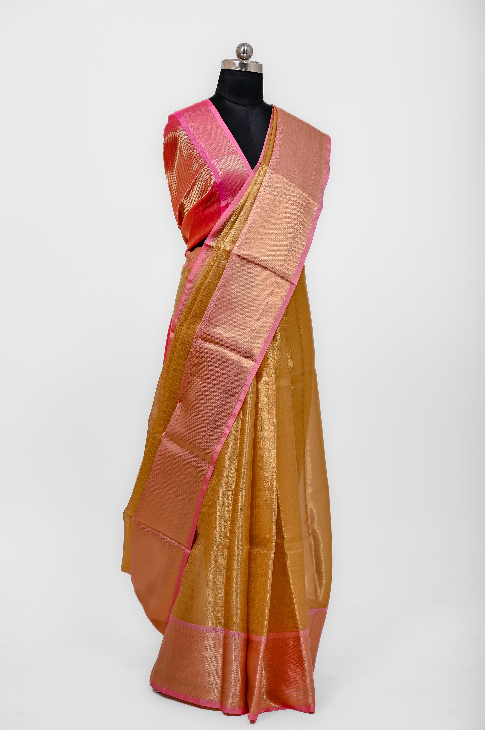 Banarsi Tissue Silk Kanjivaram Style Zari Weaving Saree