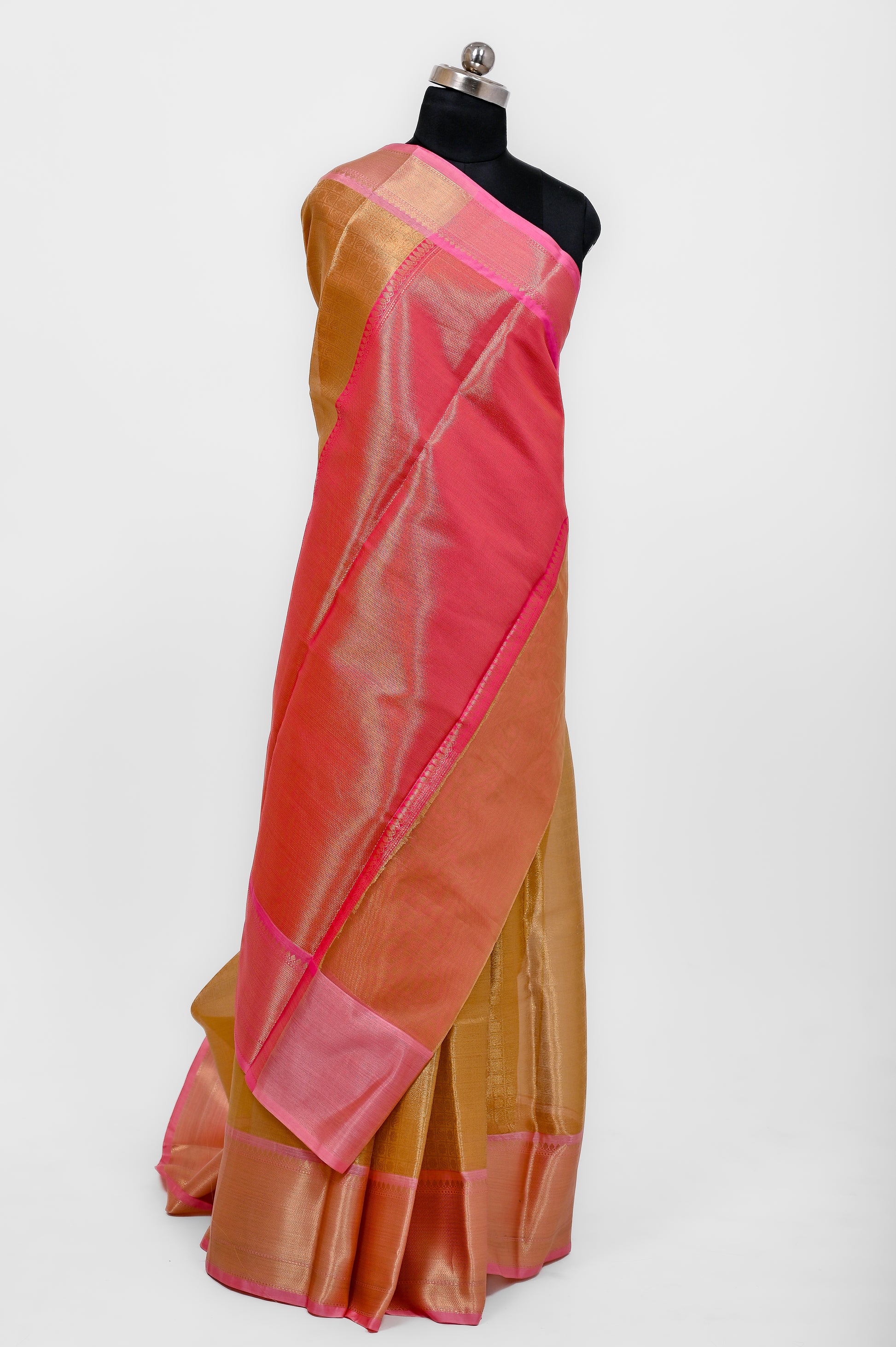 Banarsi Tissue Silk Kanjivaram Style Zari Weaving Saree