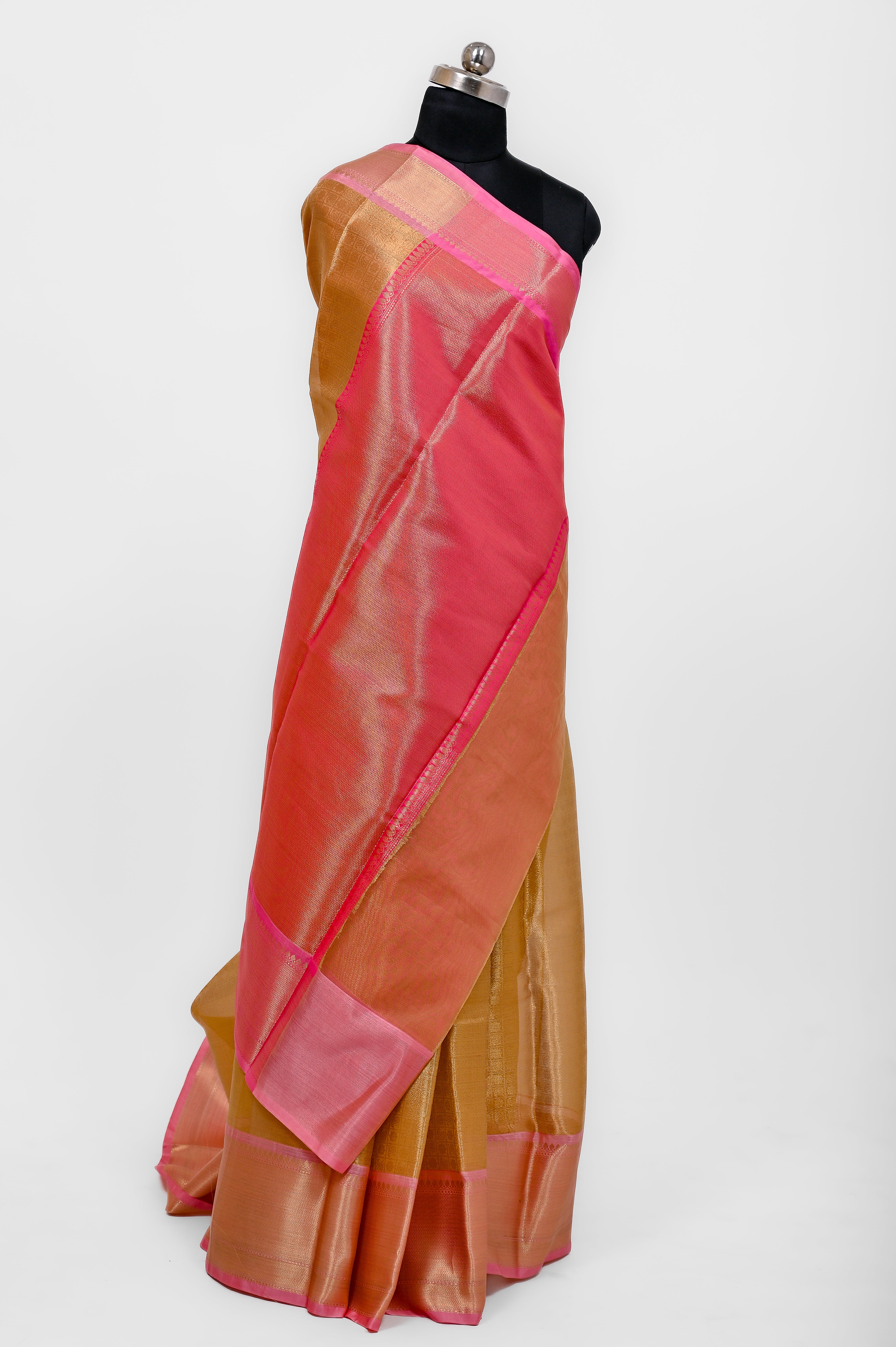 Banarsi Tissue Silk Kanjivaram Style Zari Weaving Saree