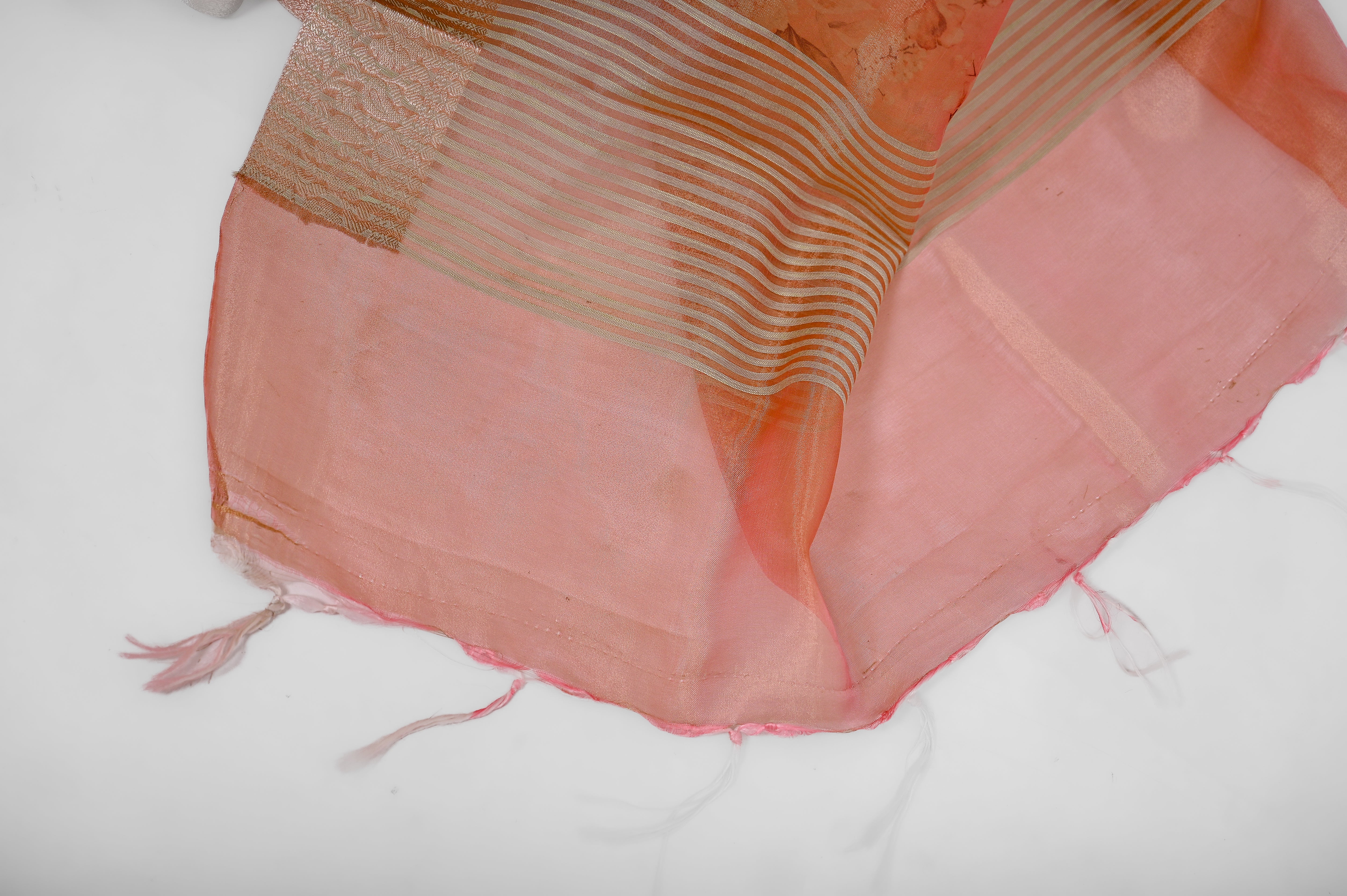Pure Banarsi Tissue Silk Digital Print Saree Double Mix Shadow