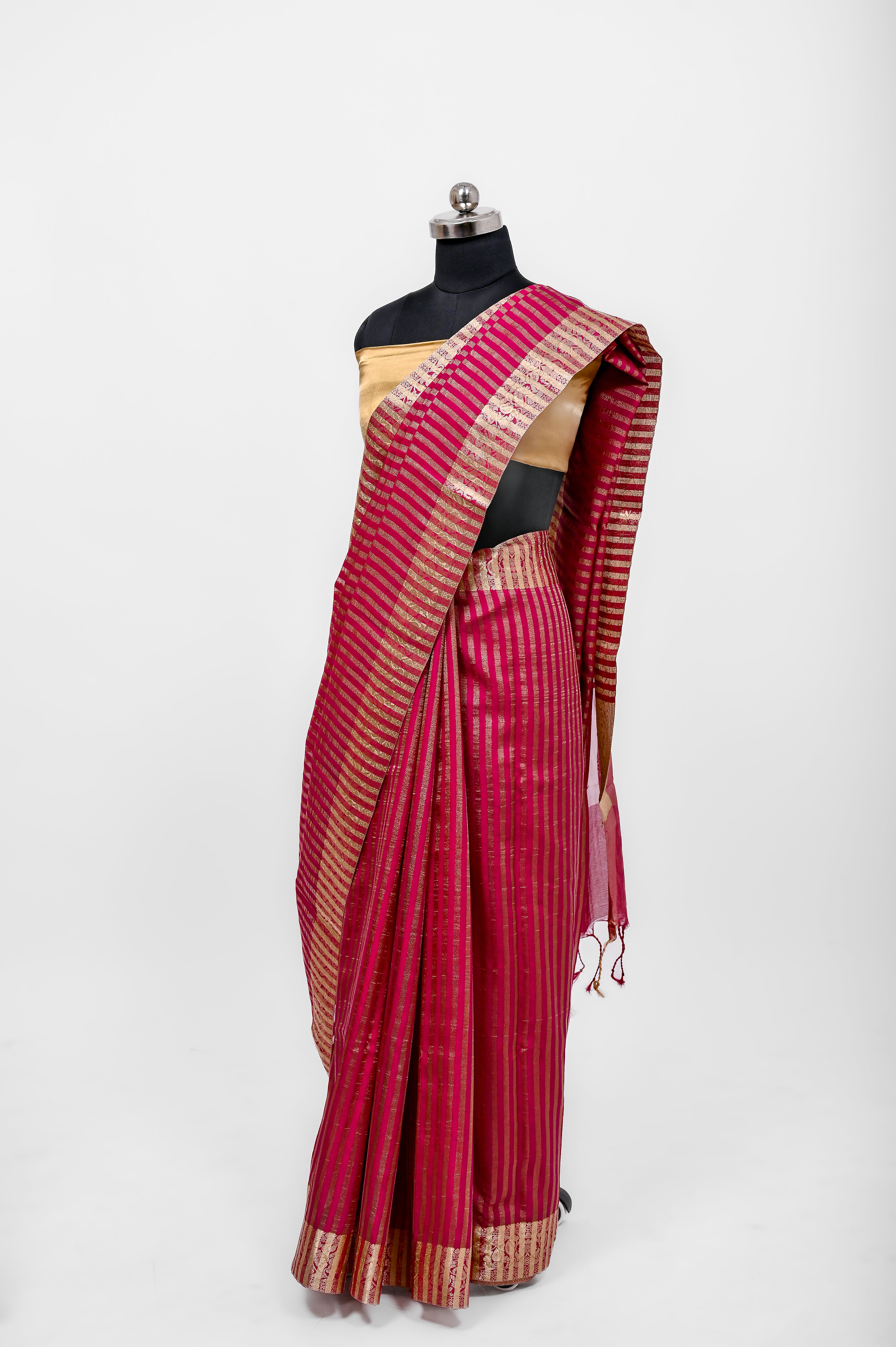 Handloom Semi Katan Silk Sarees With Luxury Fabrics Purple Magenta