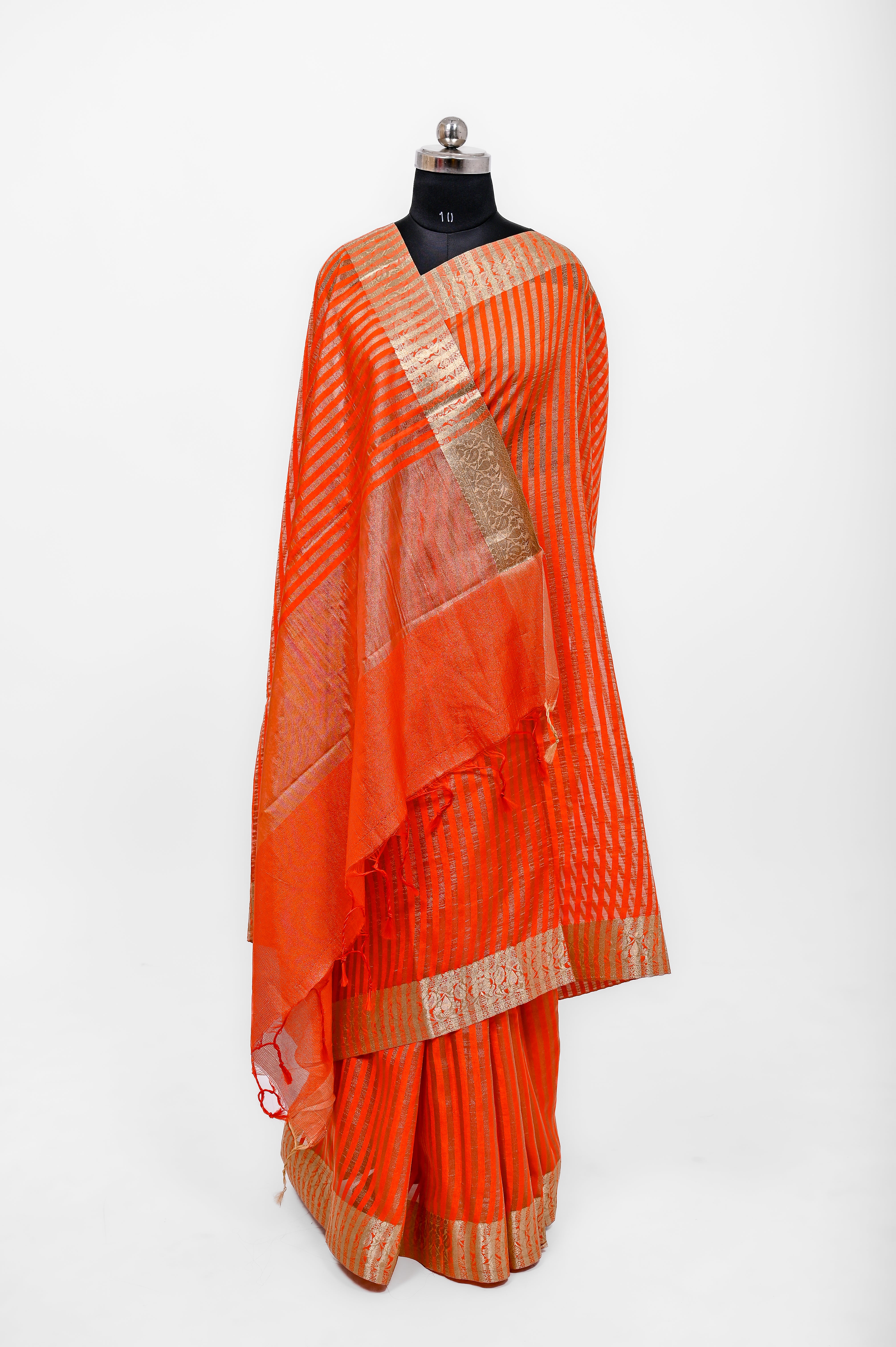Handloom Semi Katan Silk Sarees With Luxury Fabrics Light Orange