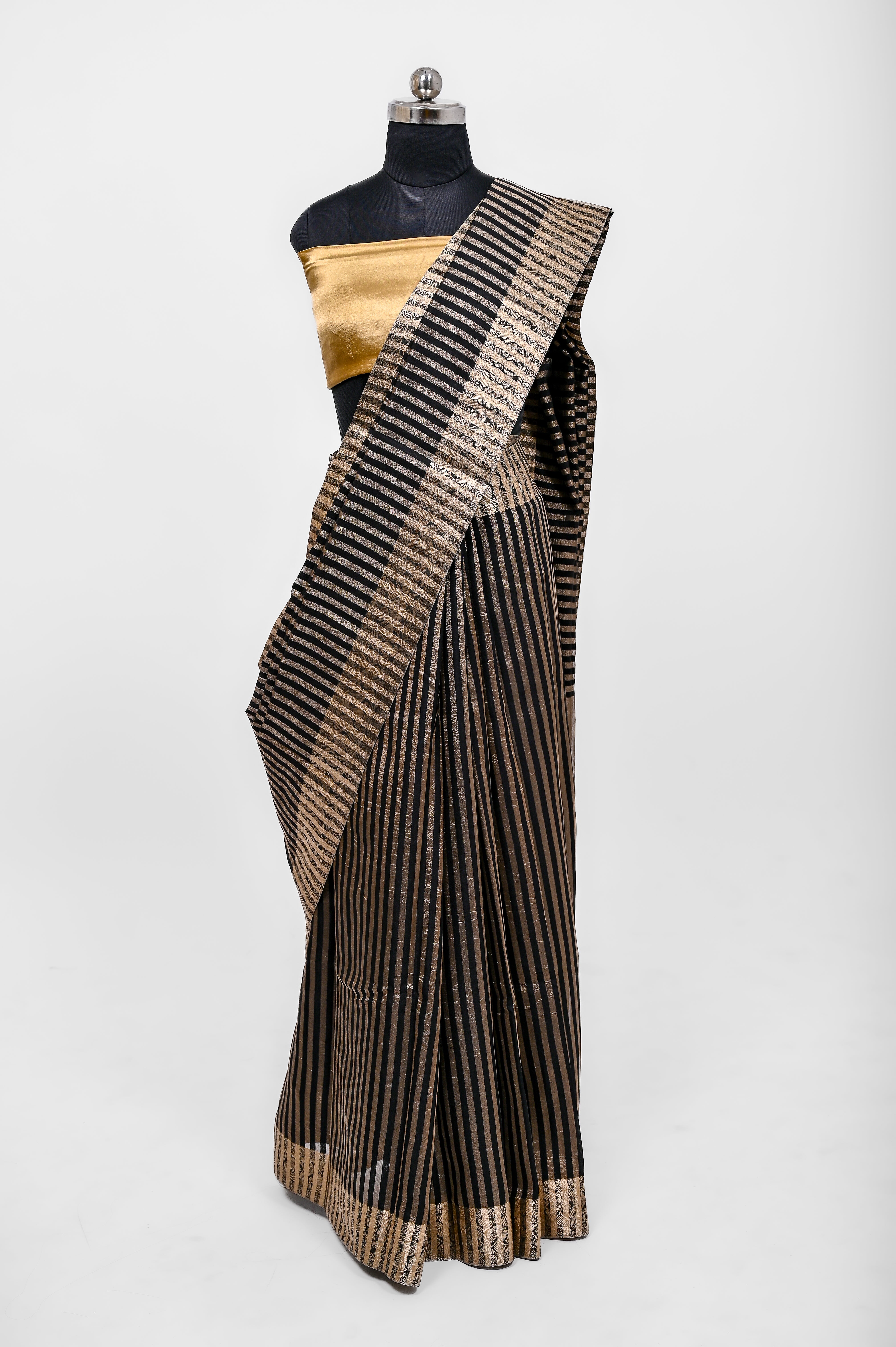 Handloom Semi Katan Silk Sarees With Luxury Fabrics Black