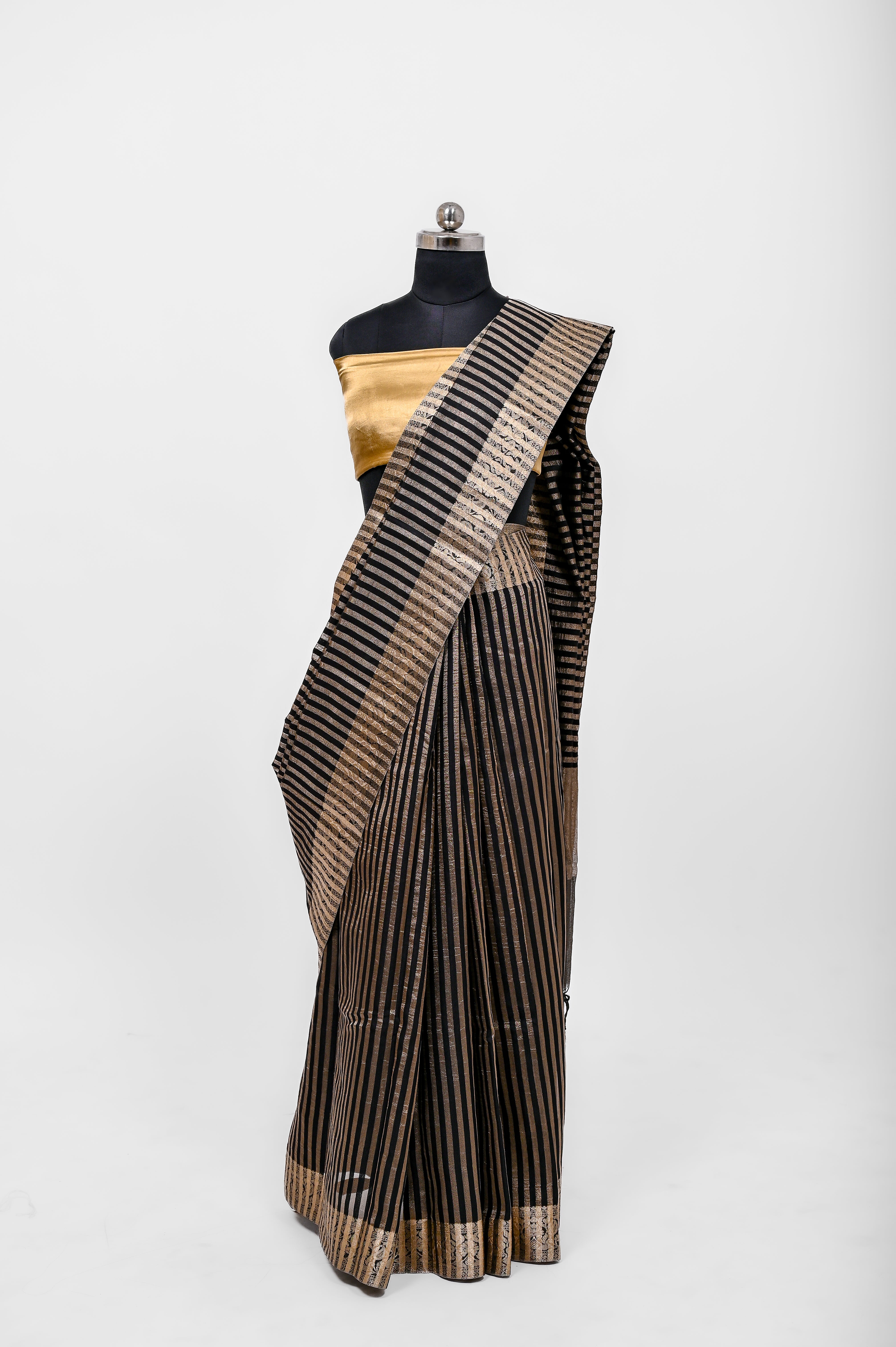 Handloom Semi Katan Silk Sarees With Luxury Fabrics Black