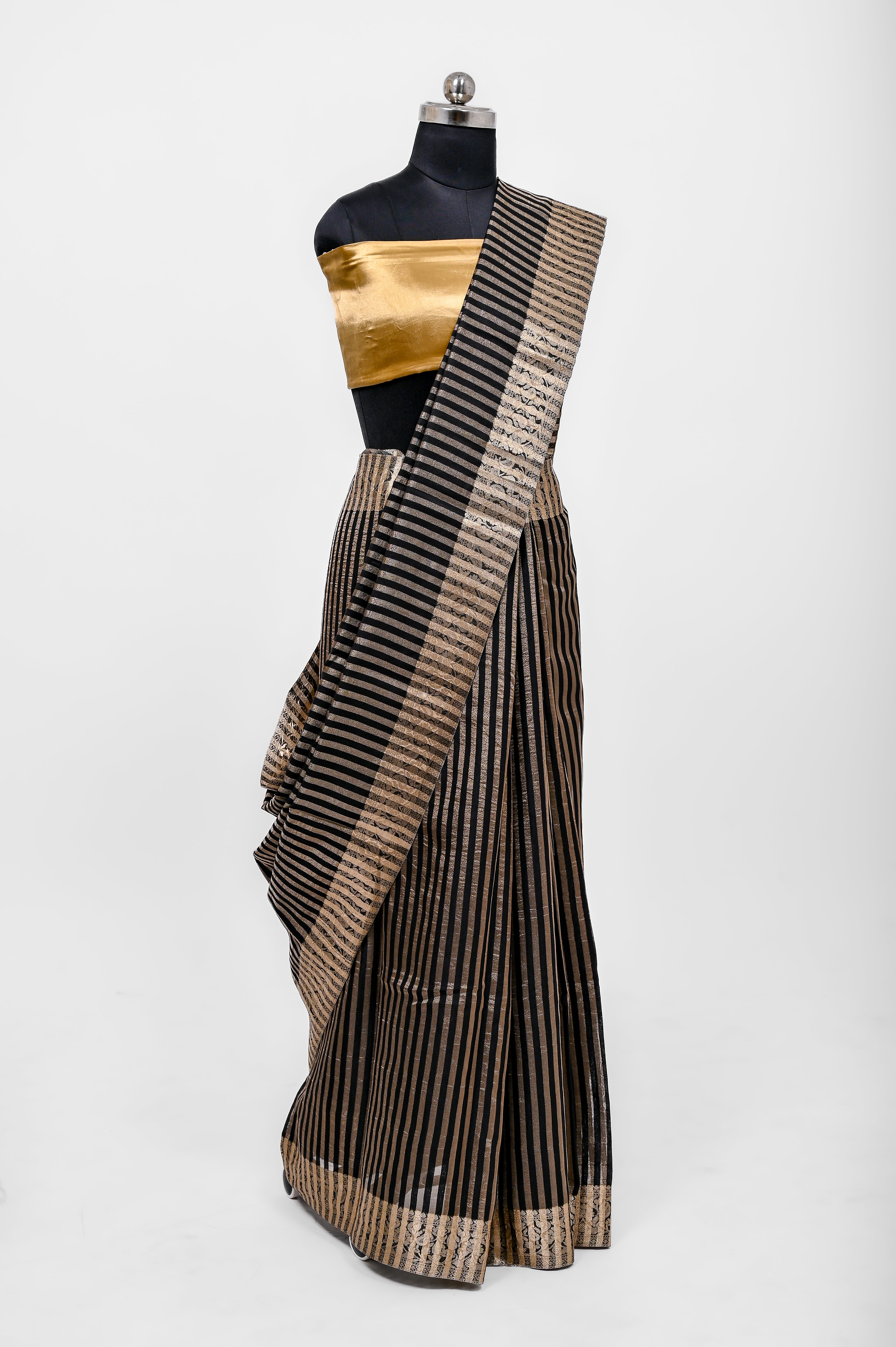 Handloom Semi Katan Silk Sarees With Luxury Fabrics Black