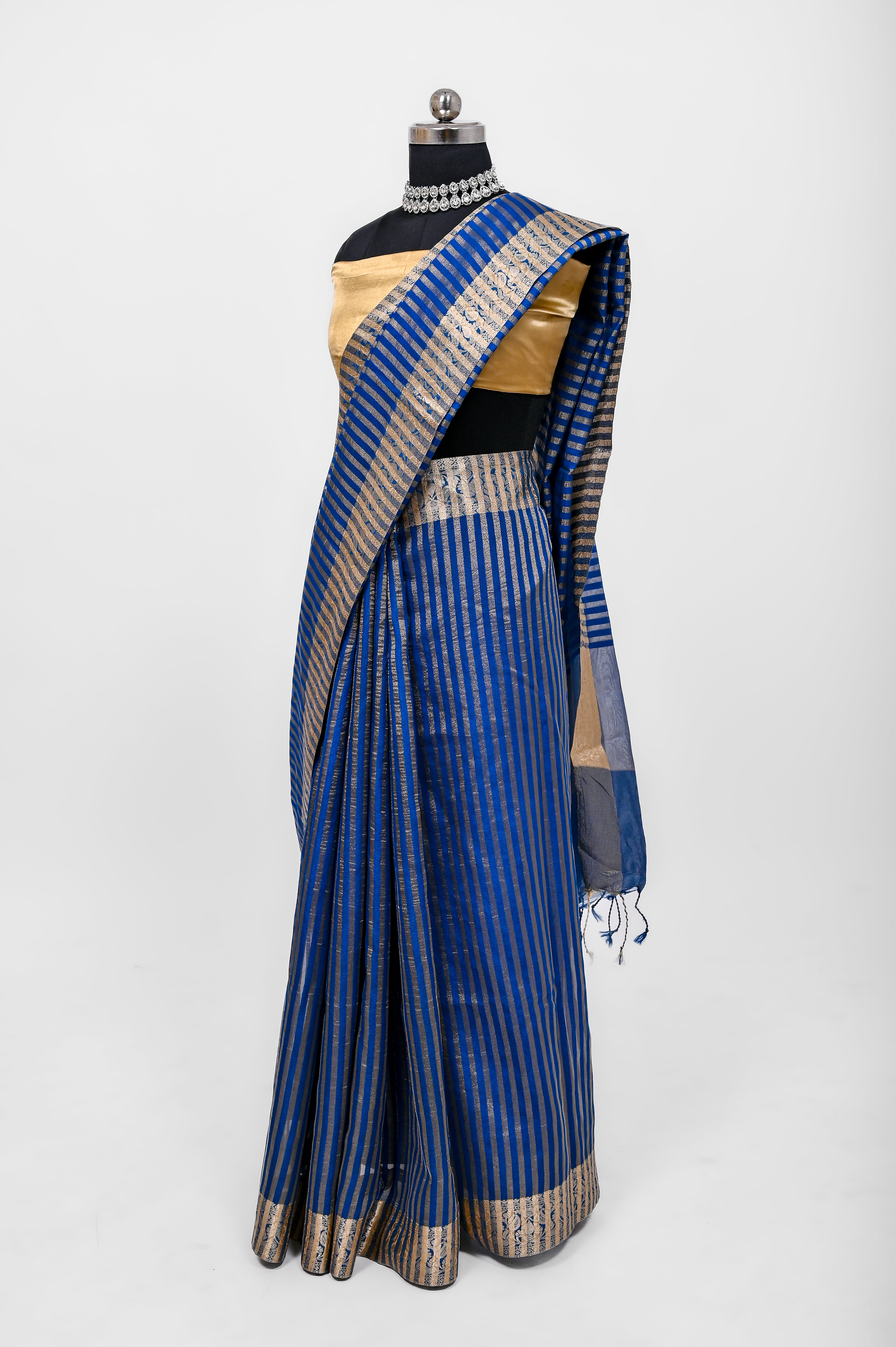 Handloom Semi Katan Silk Sarees With Luxury Fabrics Peacock Blue