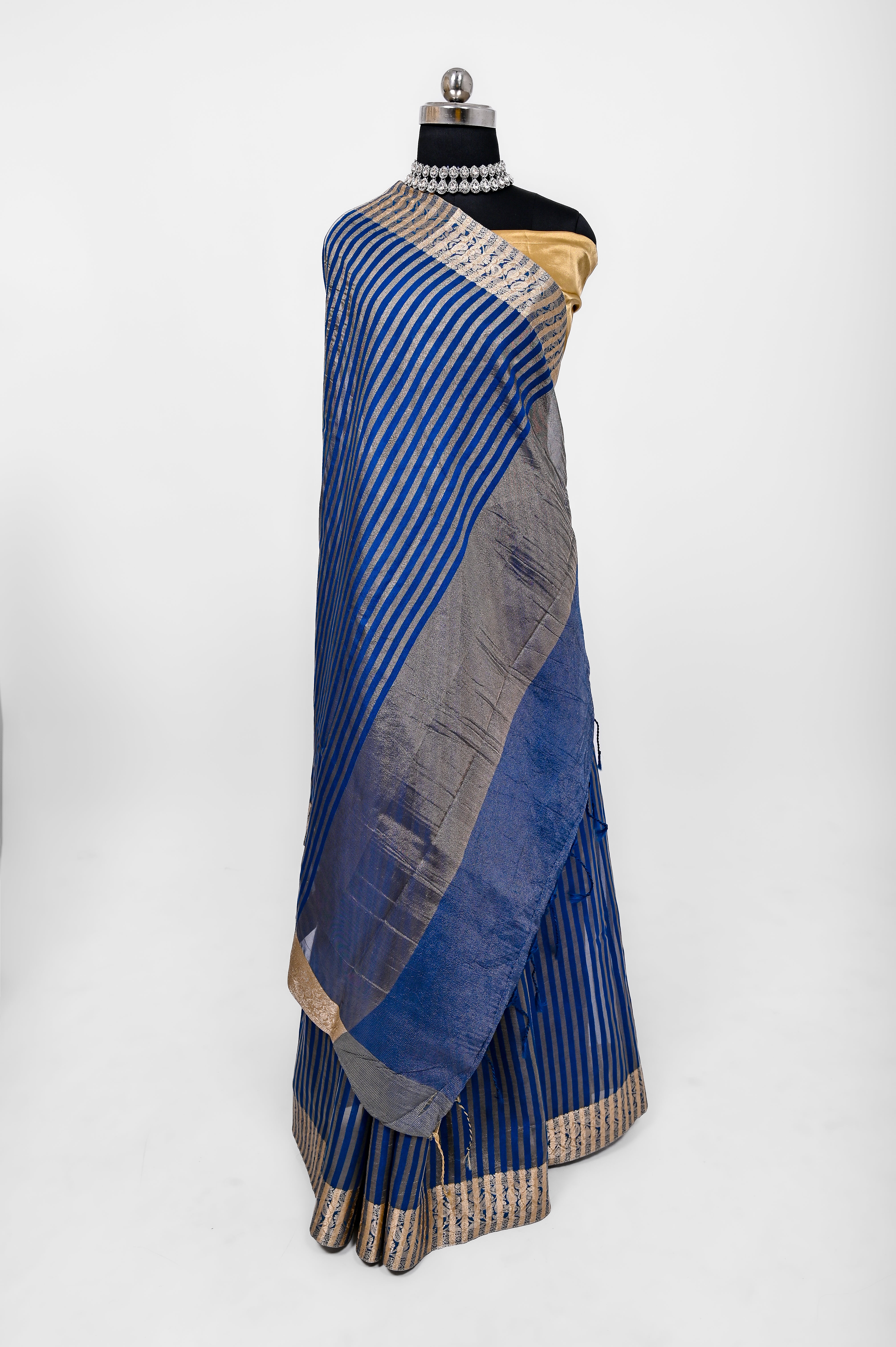 Handloom Semi Katan Silk Sarees With Luxury Fabrics Peacock Blue